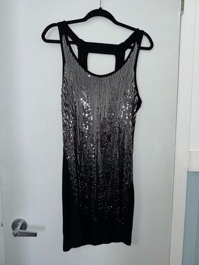 Y2K black Sequin Tank Dress vintage dynamite